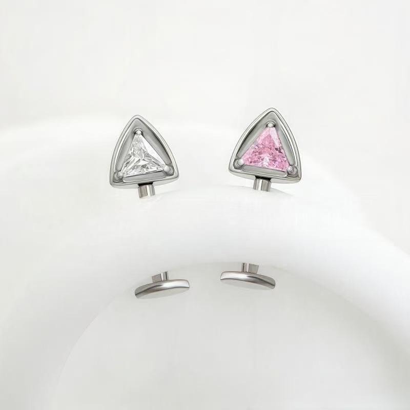 Cat Ear Helix Stud - Titanium