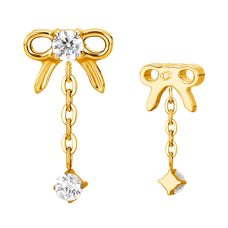 Bow Tie With CZ Dangle (just Top) - Replacement Titanium