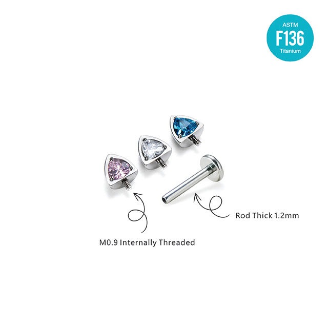 Cat Ear Helix Stud - Titanium