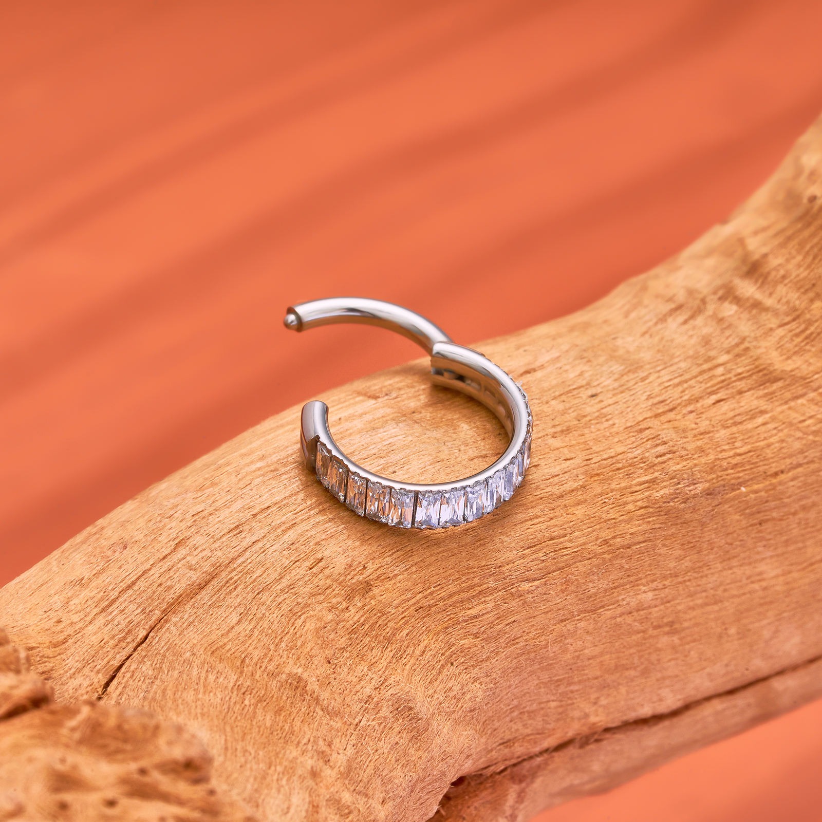 Baguette Spark Hoop - Titanium