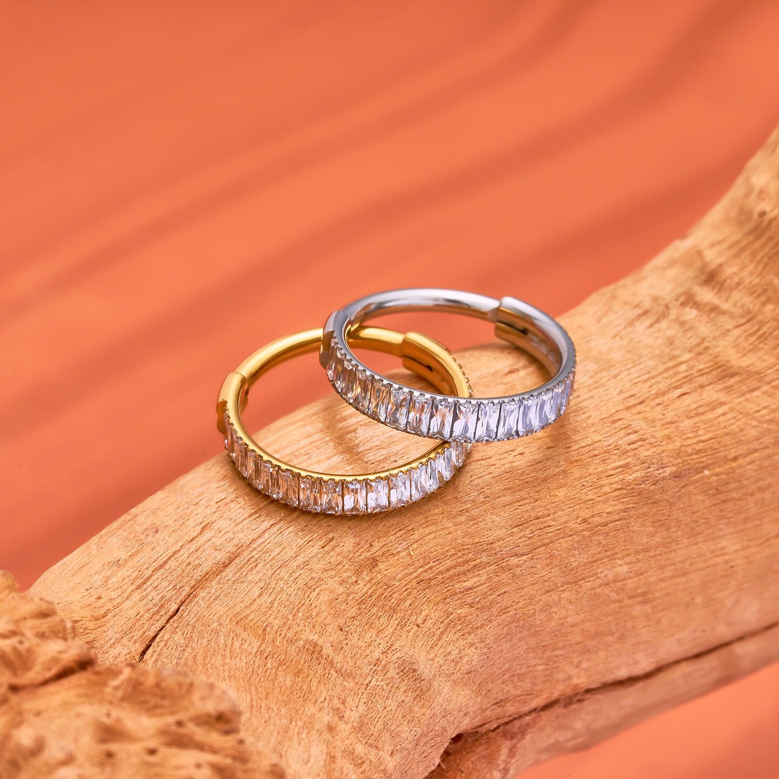 Baguette Spark Hoop - Titanium