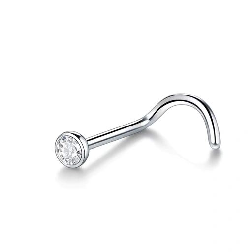 Crystal Gem Screw - Nostril Titanium