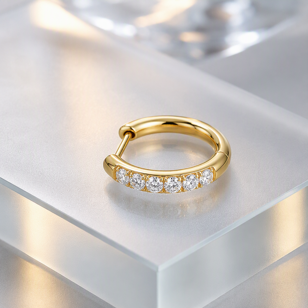 Luxury Huggie Hoop - Titanium