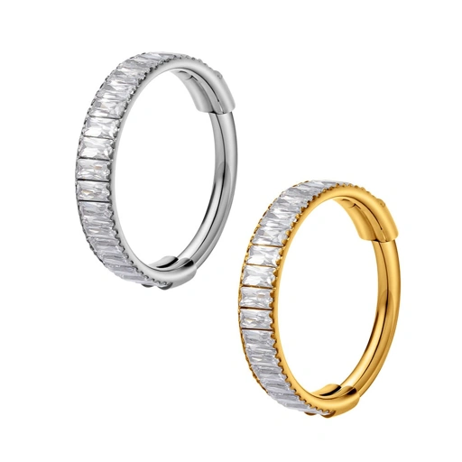 Baguette Spark Hoop - Titanium