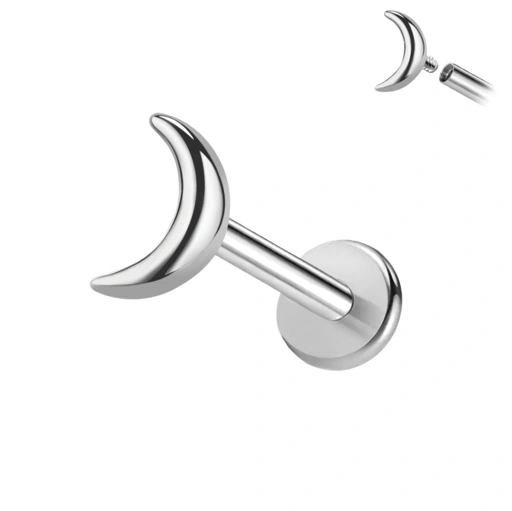 Image of Crescent Moon - Titanium Flat Back