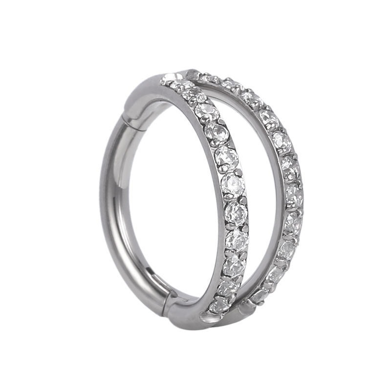 Double Pave Ring - Titanium