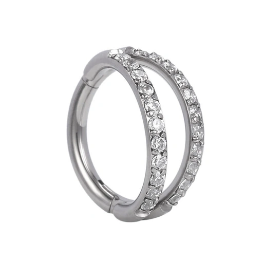 Image of Double Pave Ring - Titanium