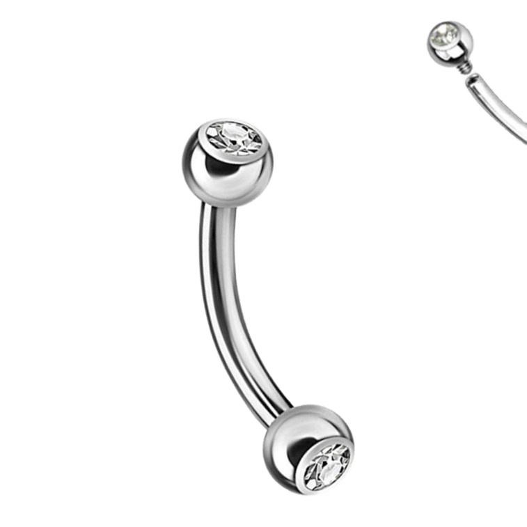 Dazzle Curved Barbell - Titanium