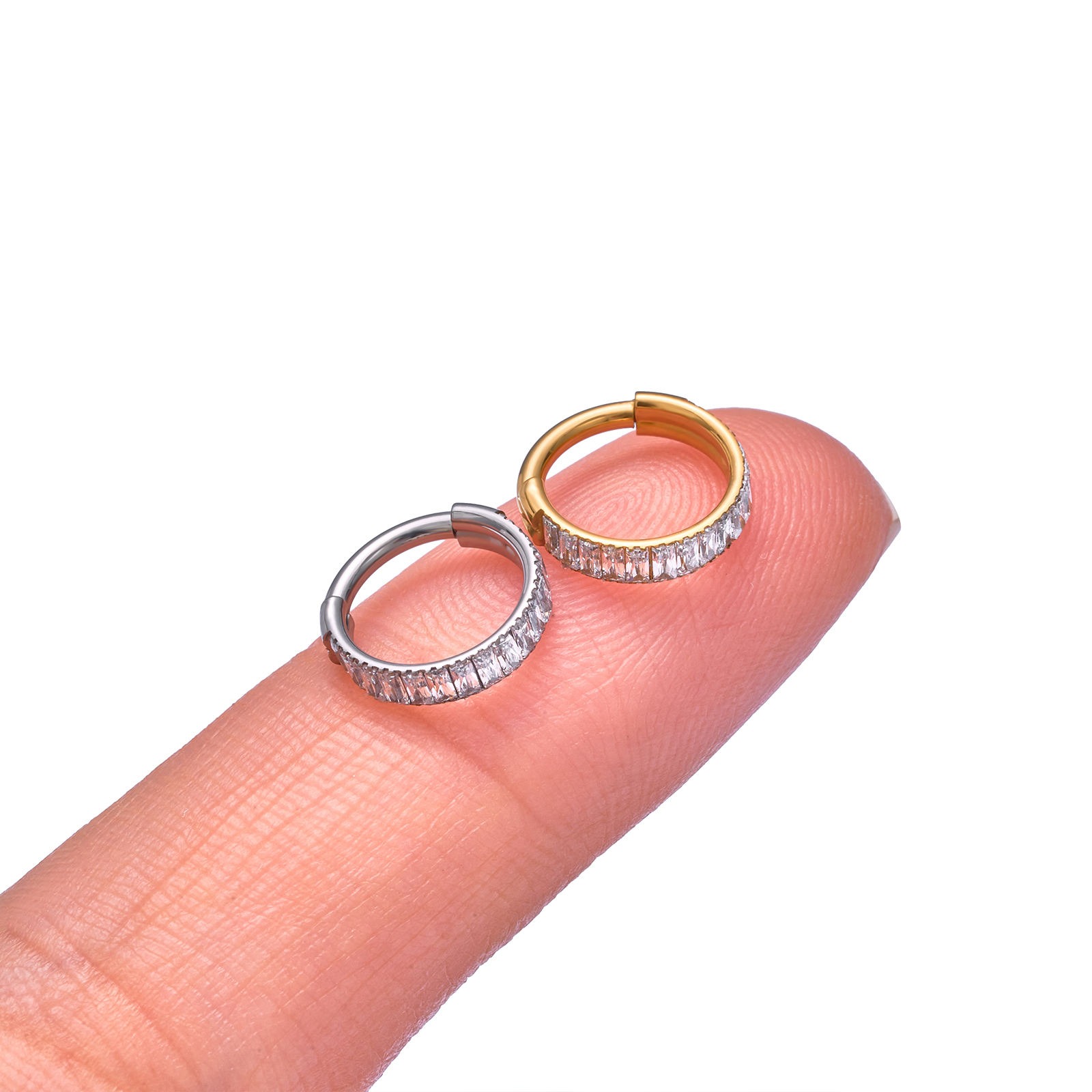 Baguette Spark Hoop - Titanium