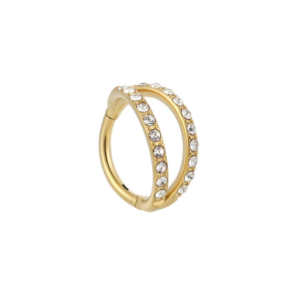 Double Pave Ring - Titanium