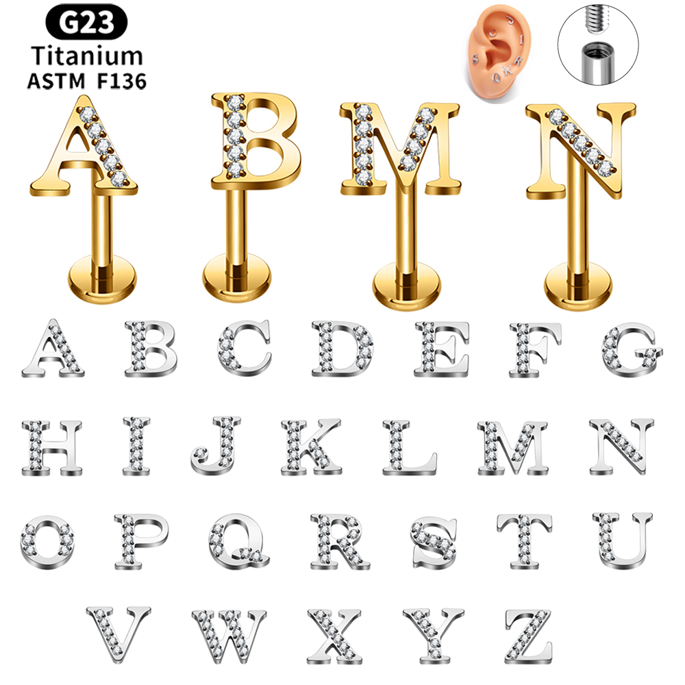 Crystal Alphabet Titanium - A B C D E F G H I