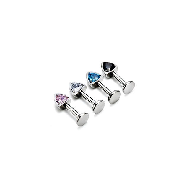 Cat Ear Helix Stud - Titanium