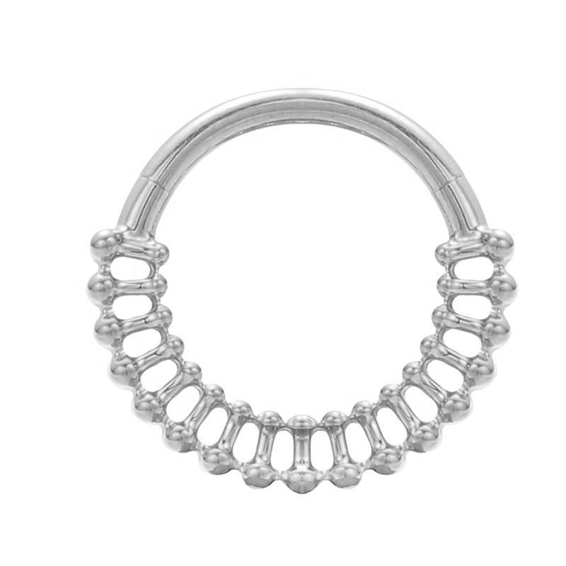 Lace Clicker Ring - Titanium