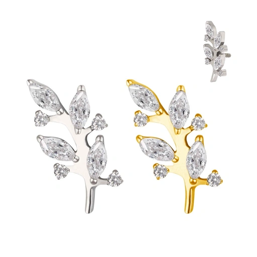 Image of Leaves Shape (just Top) - Titanium