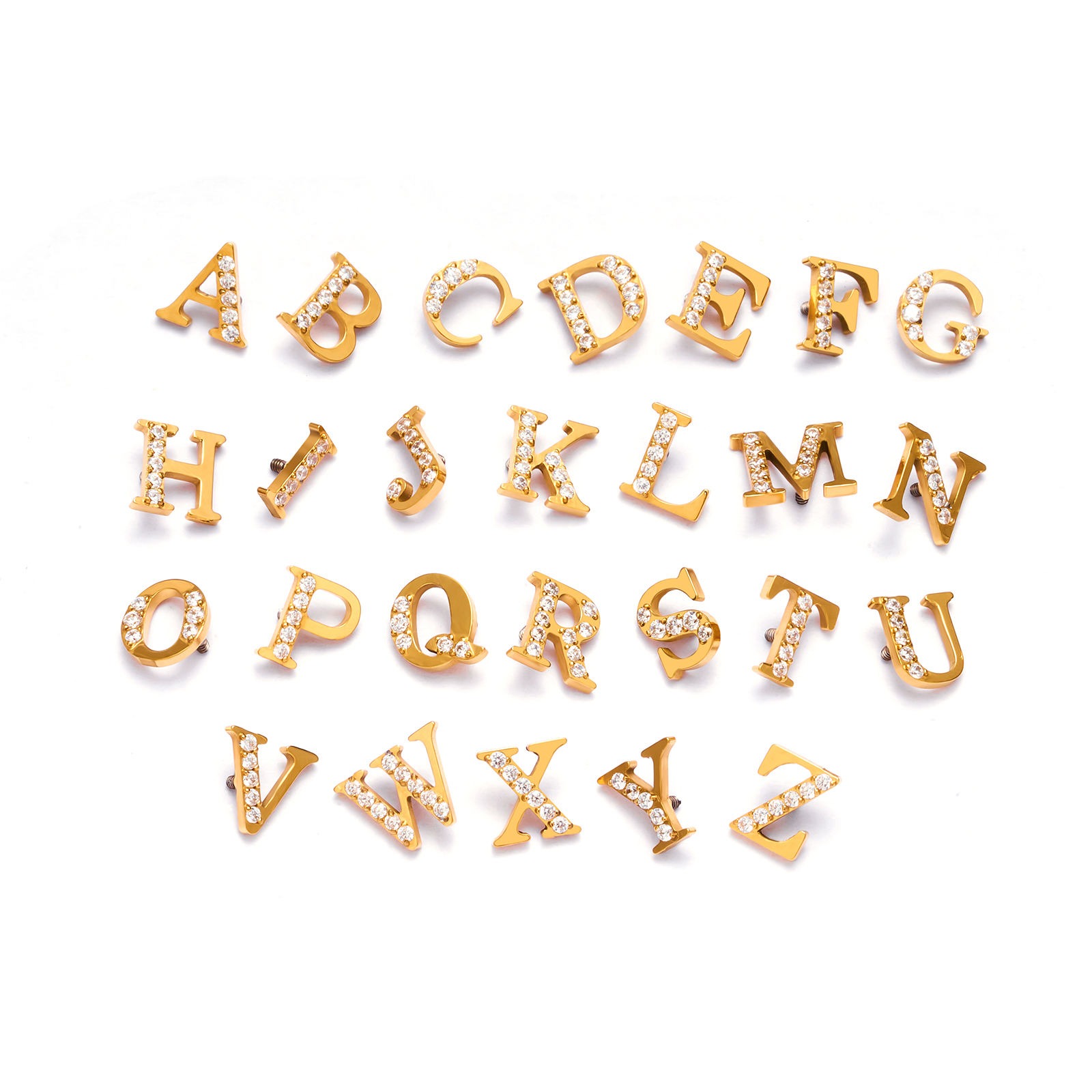 Crystal Alphabet Titanium - A B C D E F G H I