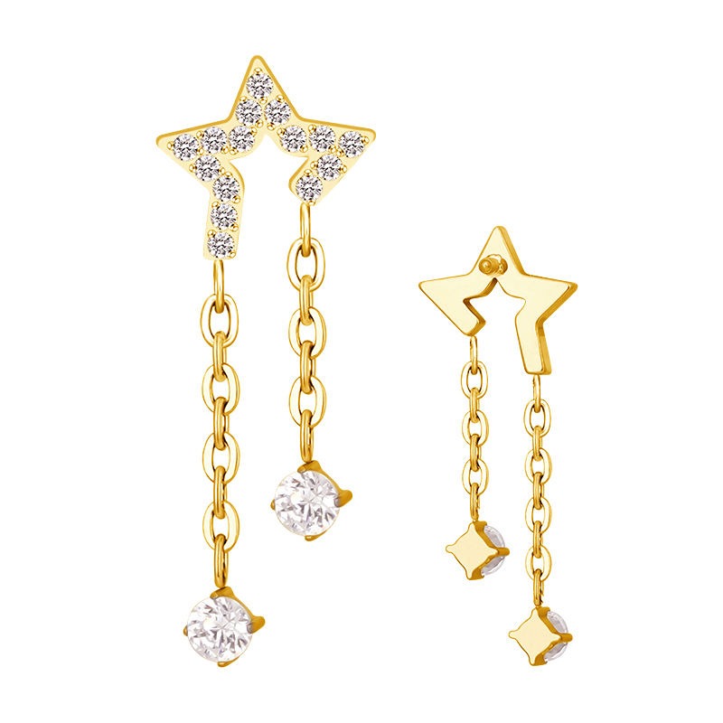 Star With 2 CZ Dangle Replacement (Just Top) - Titanium