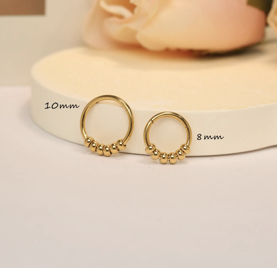 Beads String Piercing Hoop - Clicker