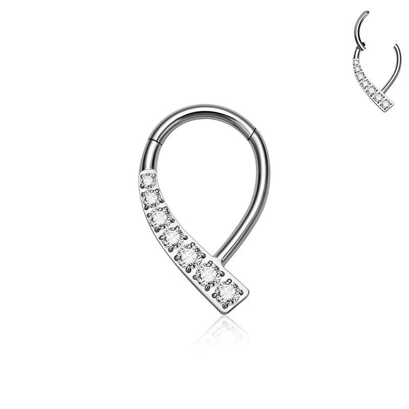Crystal Teardrop - Titanium