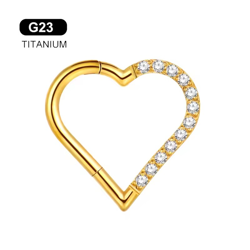 Heart Daith With Gem - Titanium