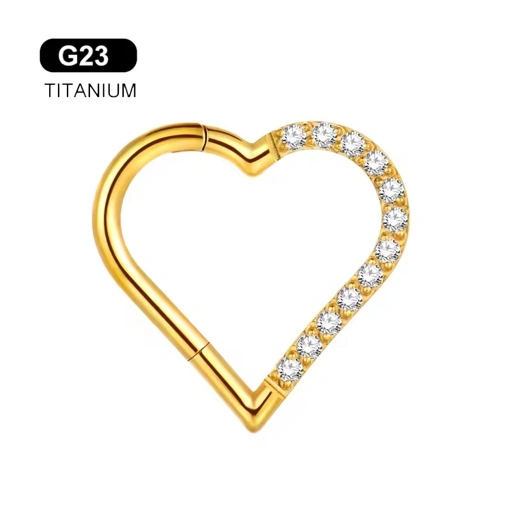Image of Heart Daith With Gem - Titanium