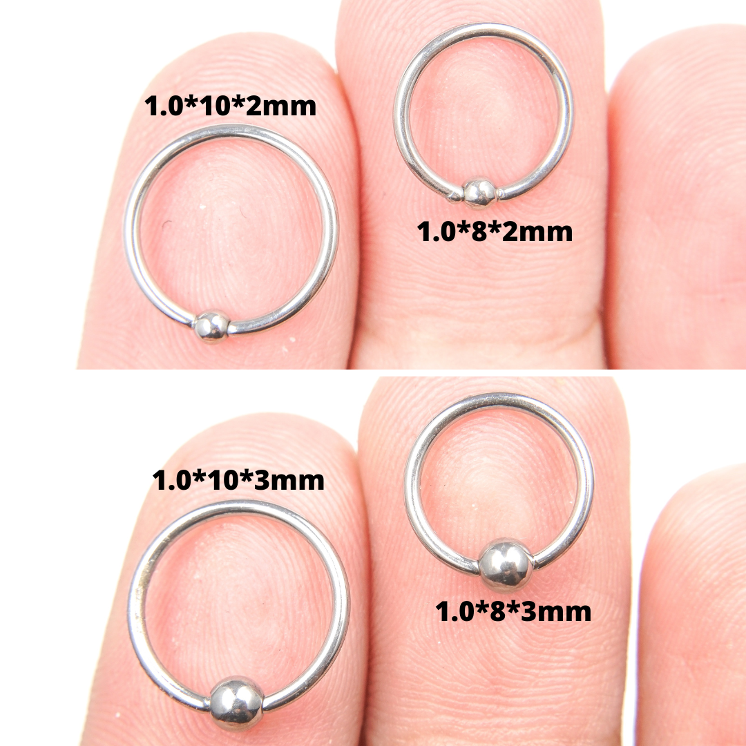Titanium Fixed Bead Ring 1.0mm