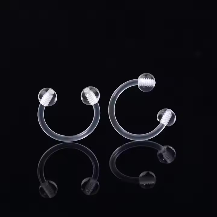 Hypoallergenic Clear Horseshoe Retainer