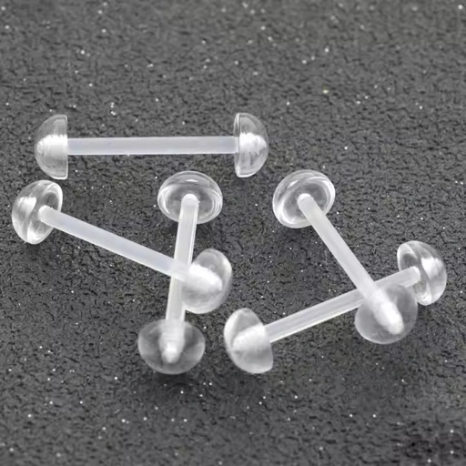 Image of Tongue Barbell Flexible - Clear Transparent Retainer