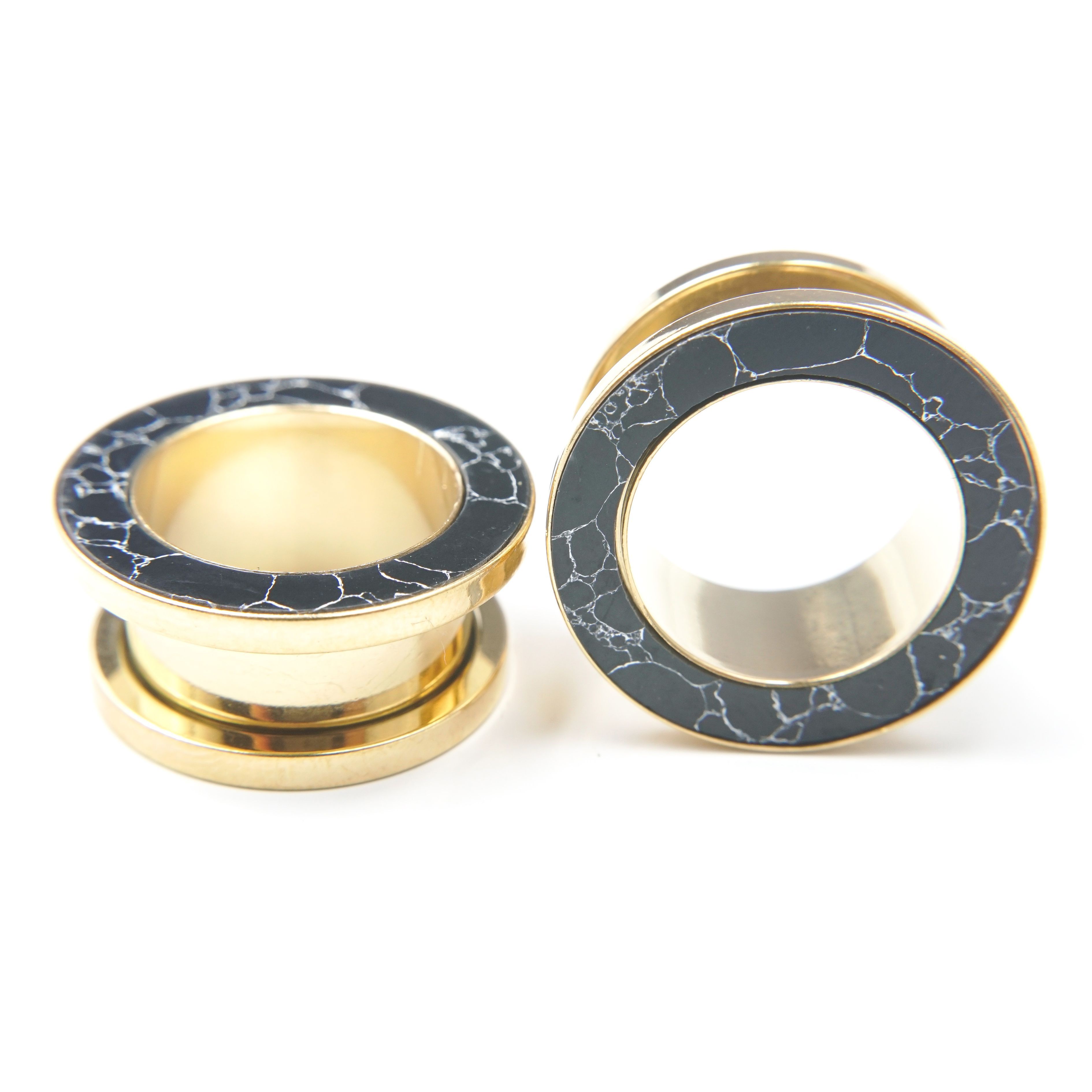 Marmer Black Gold - Steel Plugs