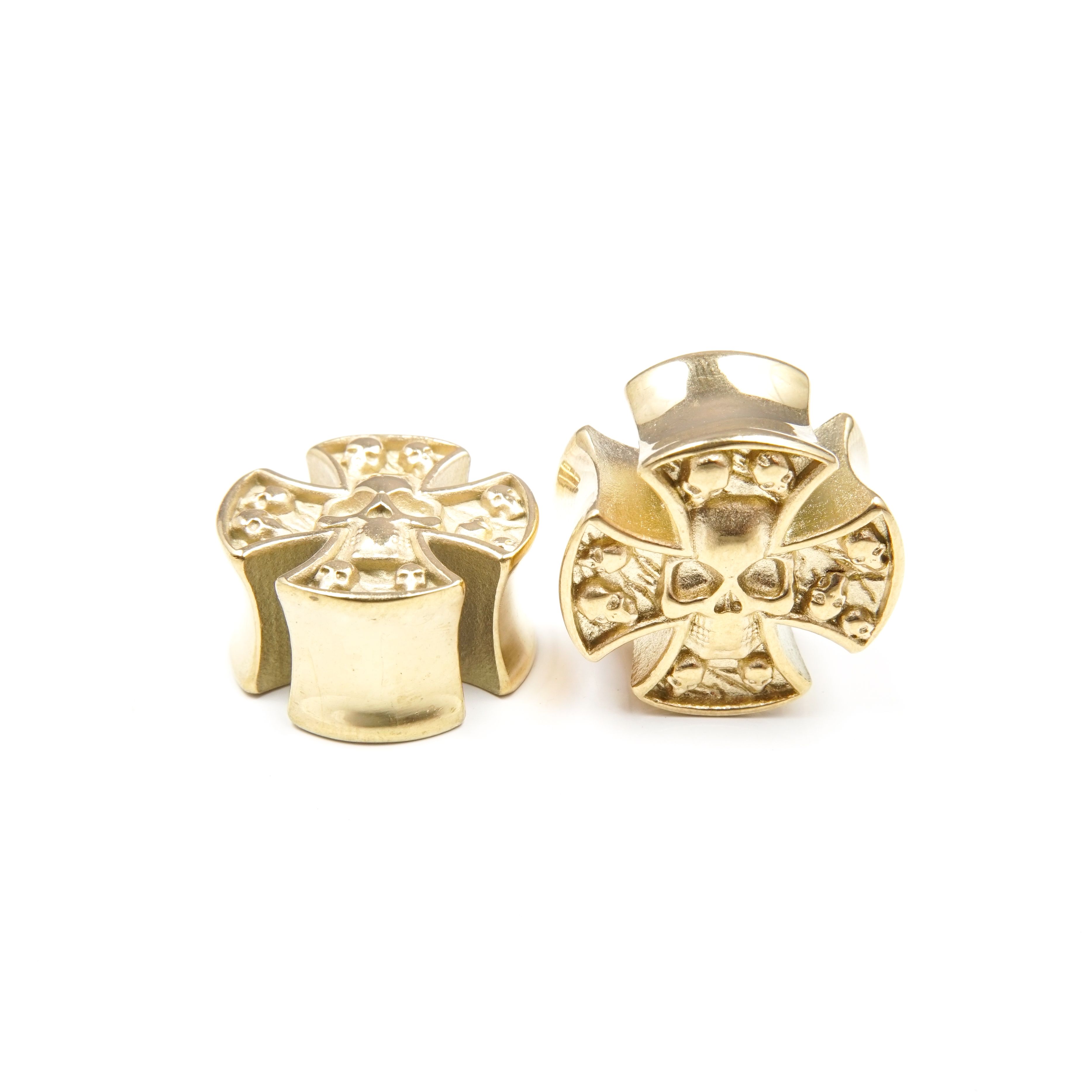Cross Skull Gold - Steel Plugs