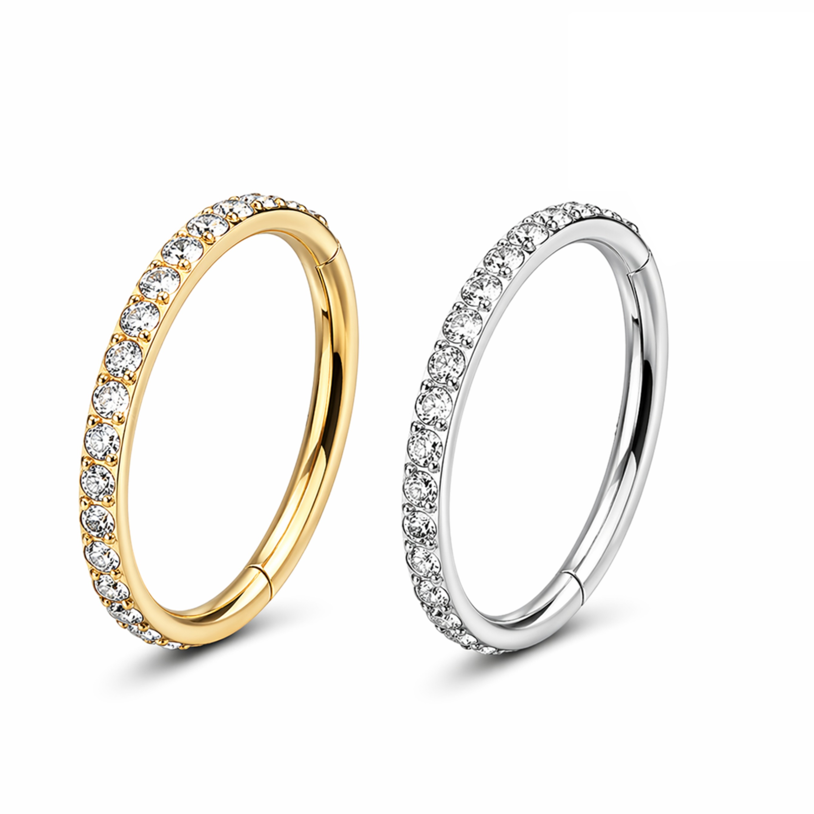 Pave Hoop Clicker - Titanium