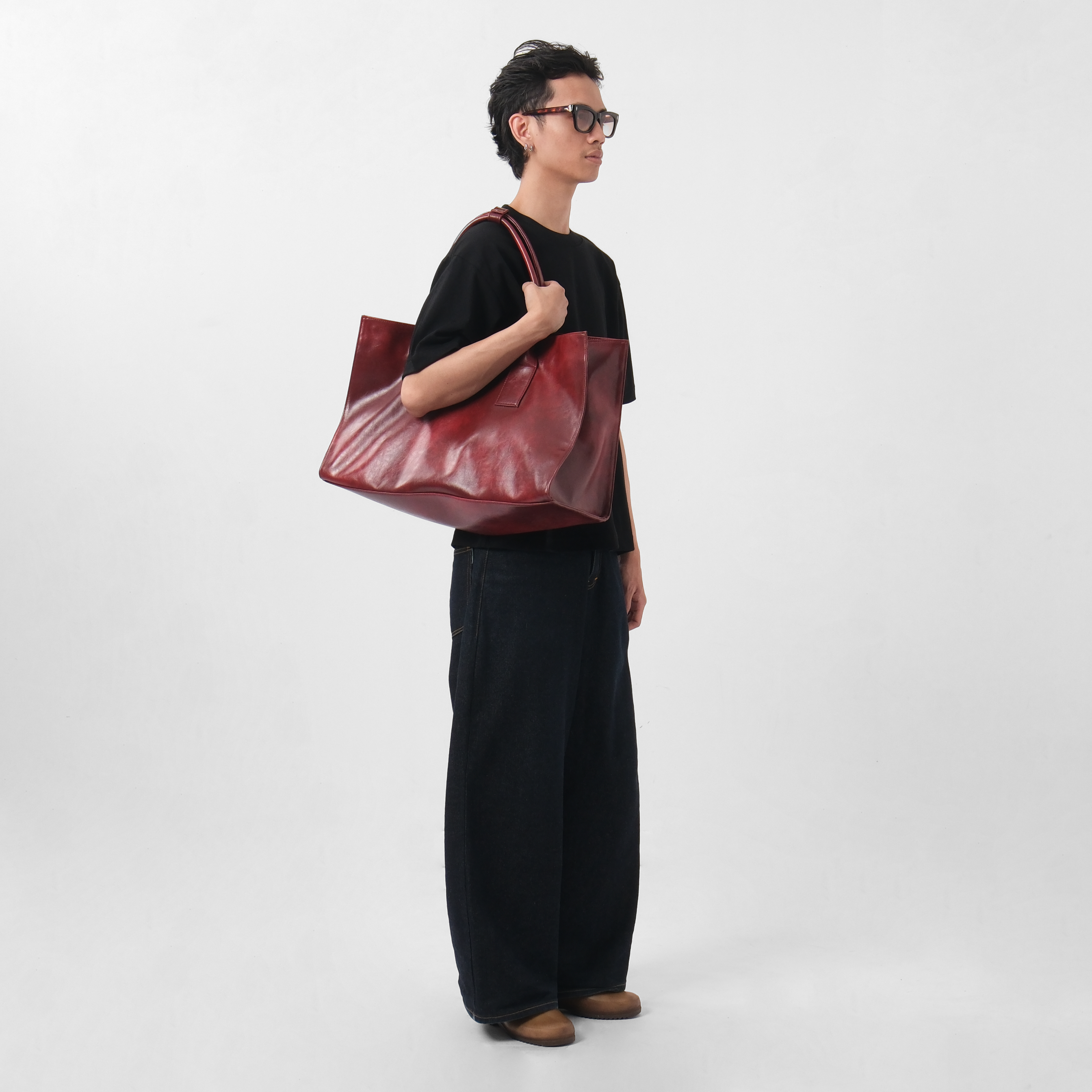 Arlo Leather Tote Bag Maroon