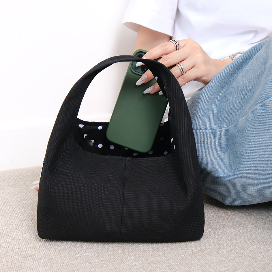 Canvas Mini Hand Bag Black