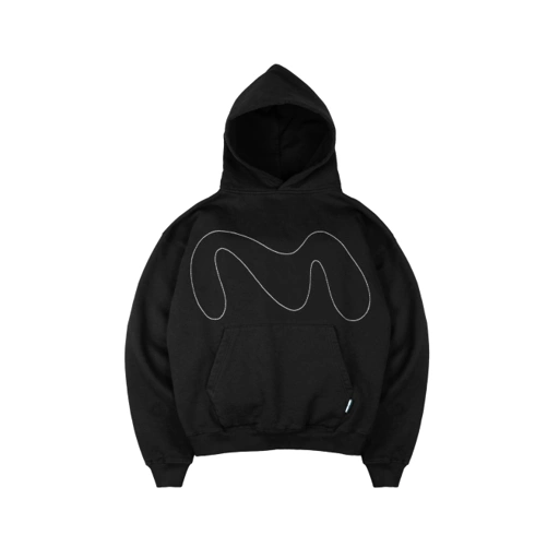 Image of M Logo Heavyweight Boxy Hoodie Black