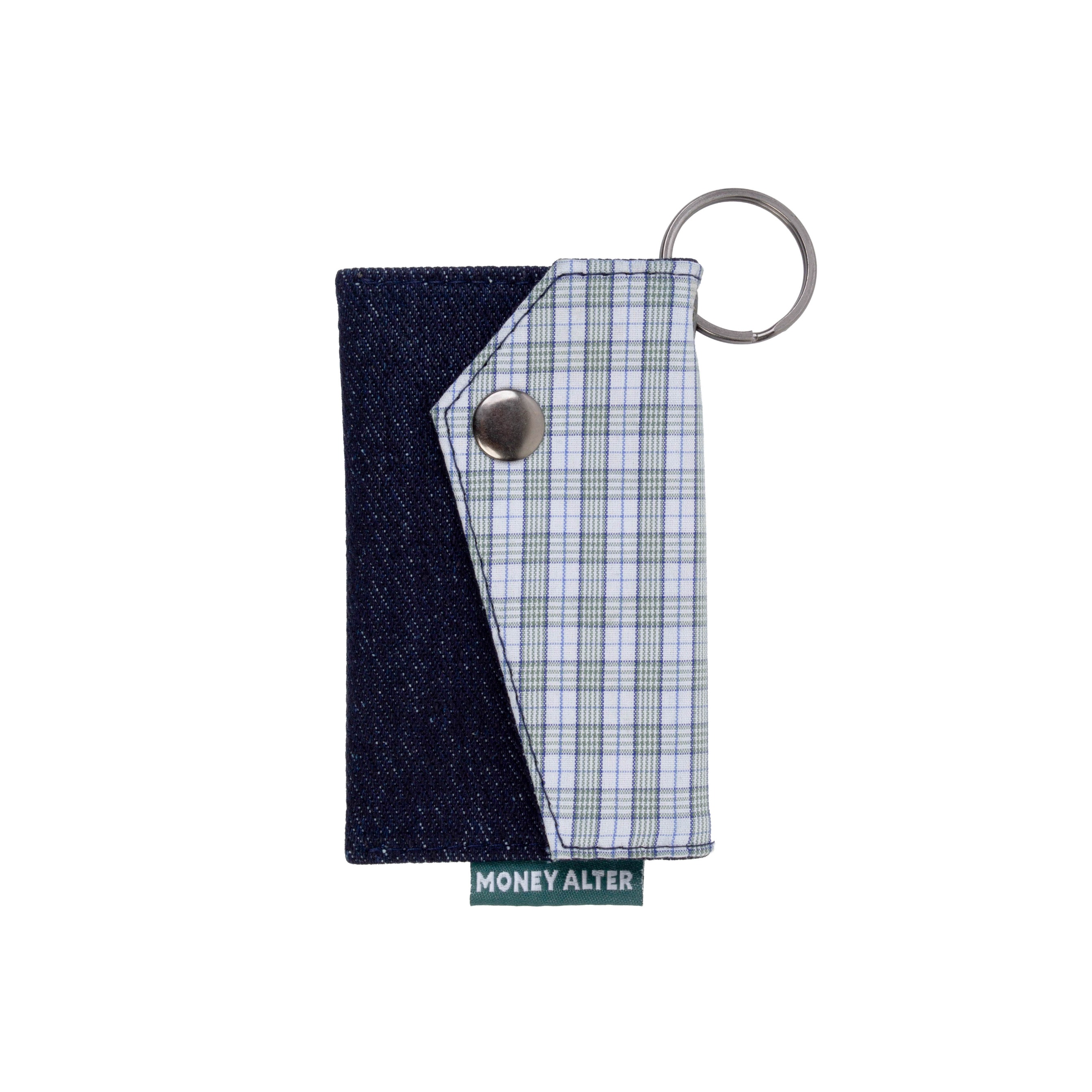 Denim Plaid Card and Key Holder