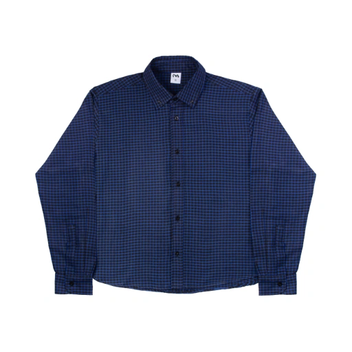 Image of Long Sleeve Plaid Shirt Blue