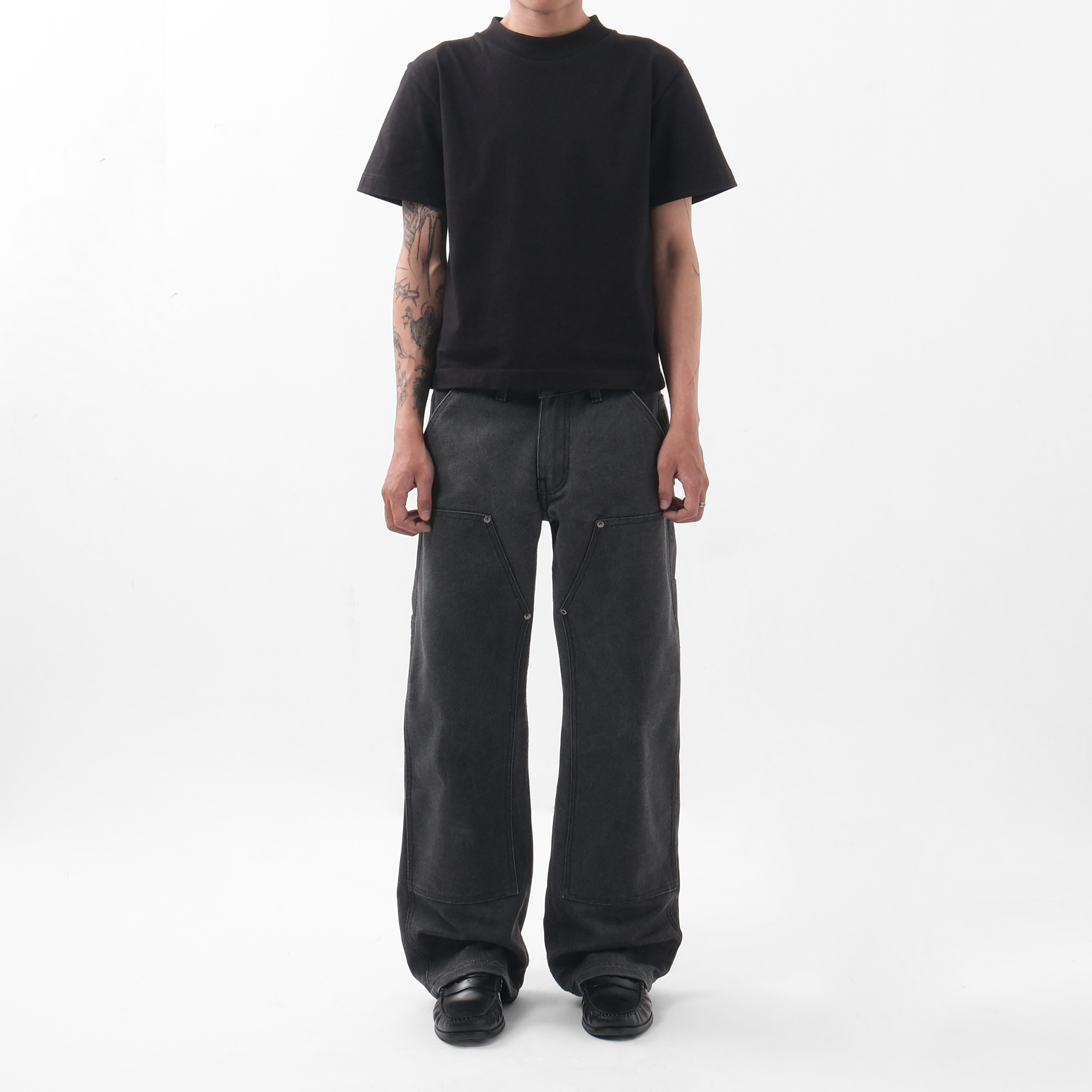 Double Knee Heavy Canvas Pants Faded Black