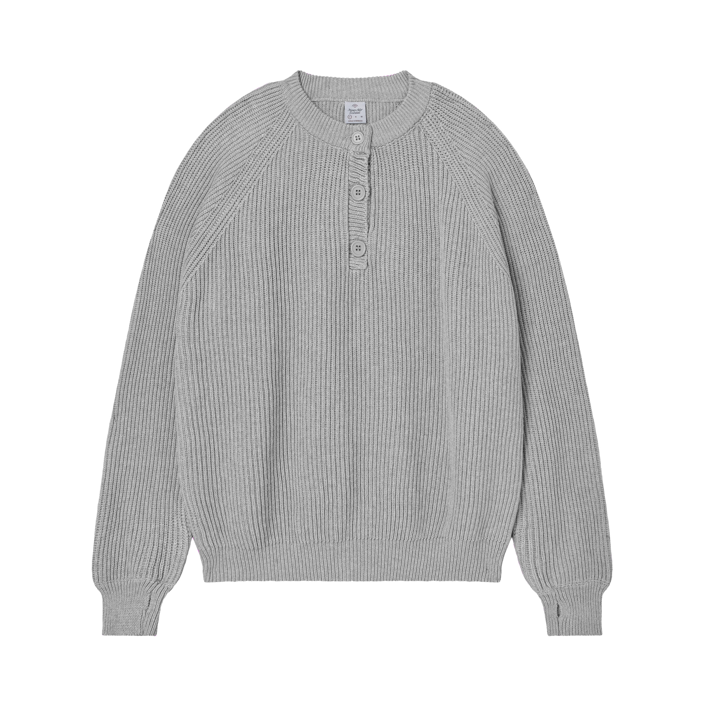 Henley Knit Light Grey