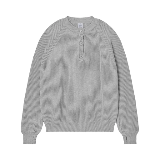 Henley Knit Light Grey