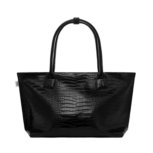 Croco Leather Totebag Black