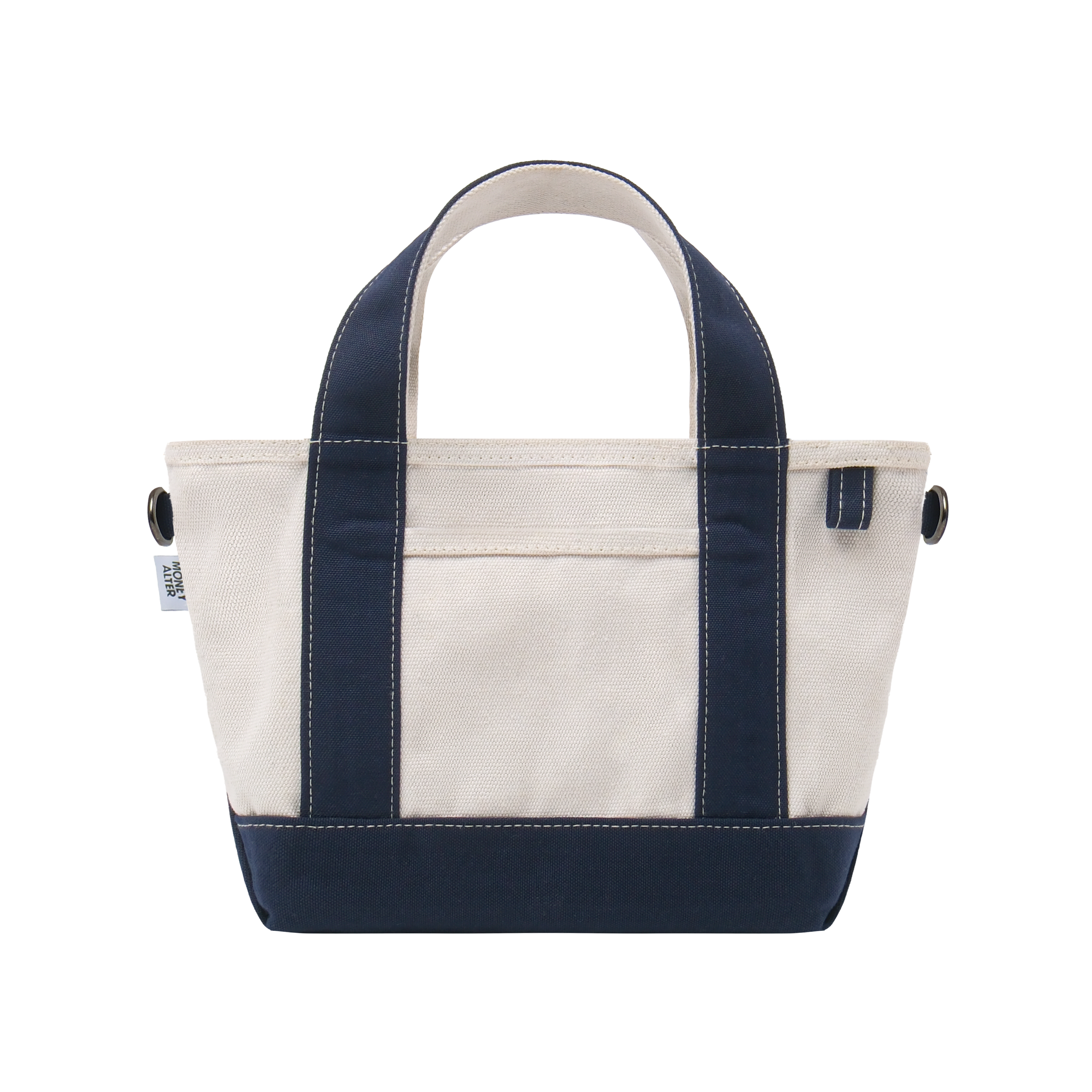 Heavy Canvas Bag Small Size Natural and Navy