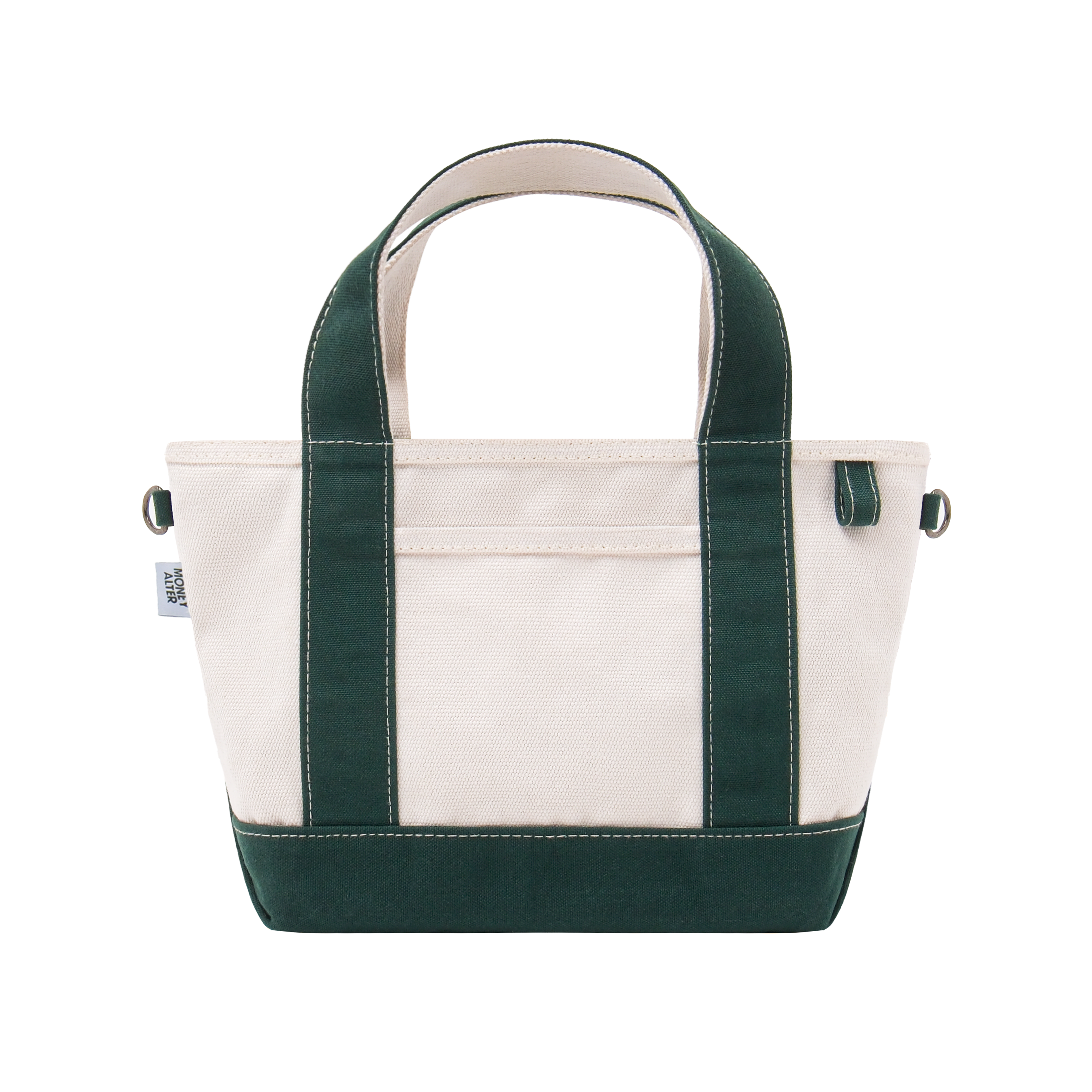 Heavy Canvas Bag Small Size Natural and Green