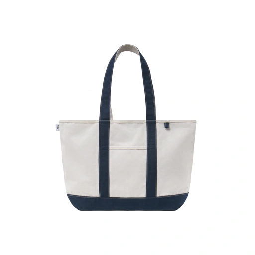 Heavy Canvas Totebag Large Size Natural and Navy