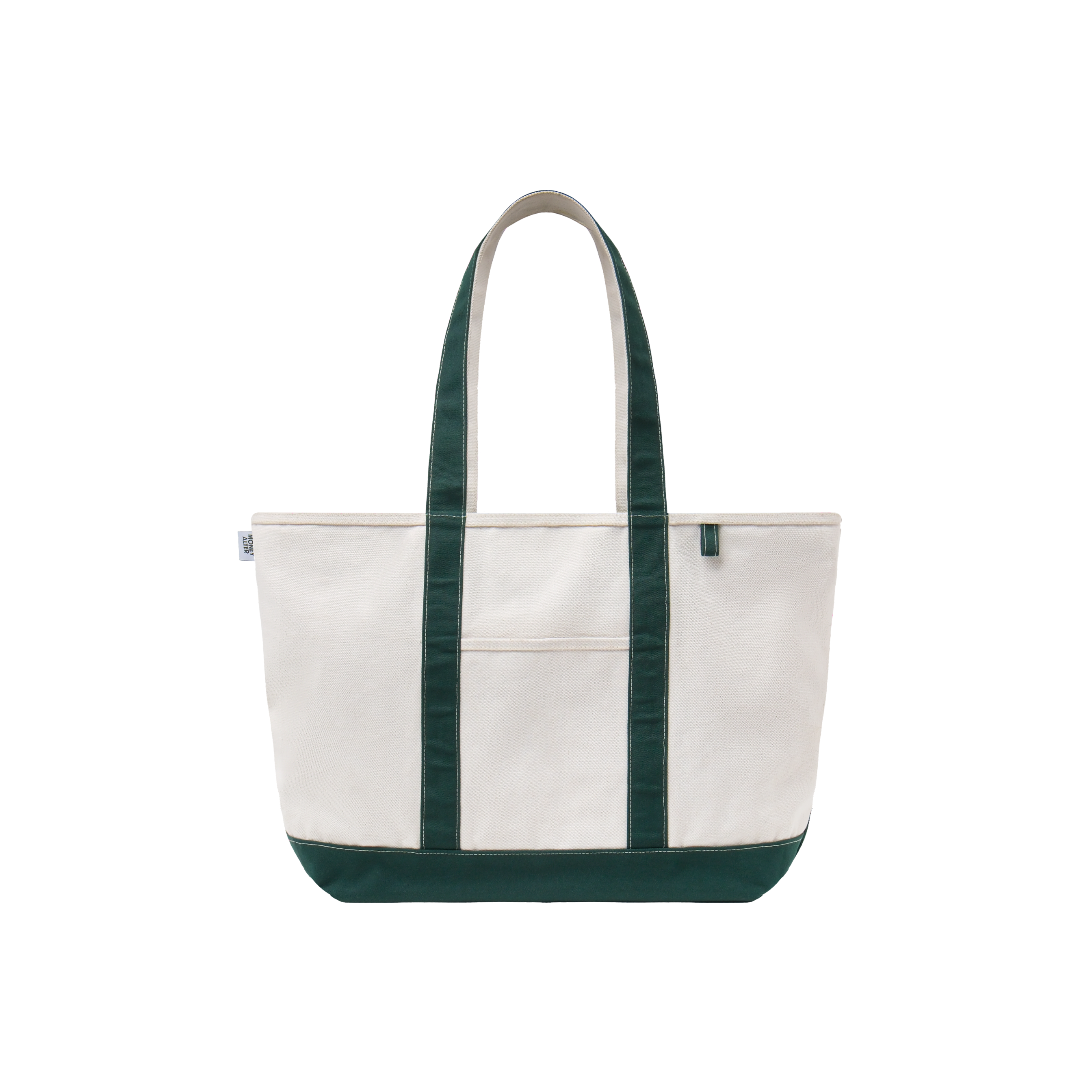 Heavy Canvas Totebag Large Size Natural and Green