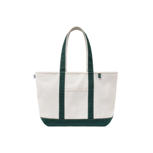 Heavy Canvas Totebag Large Size Natural and Green