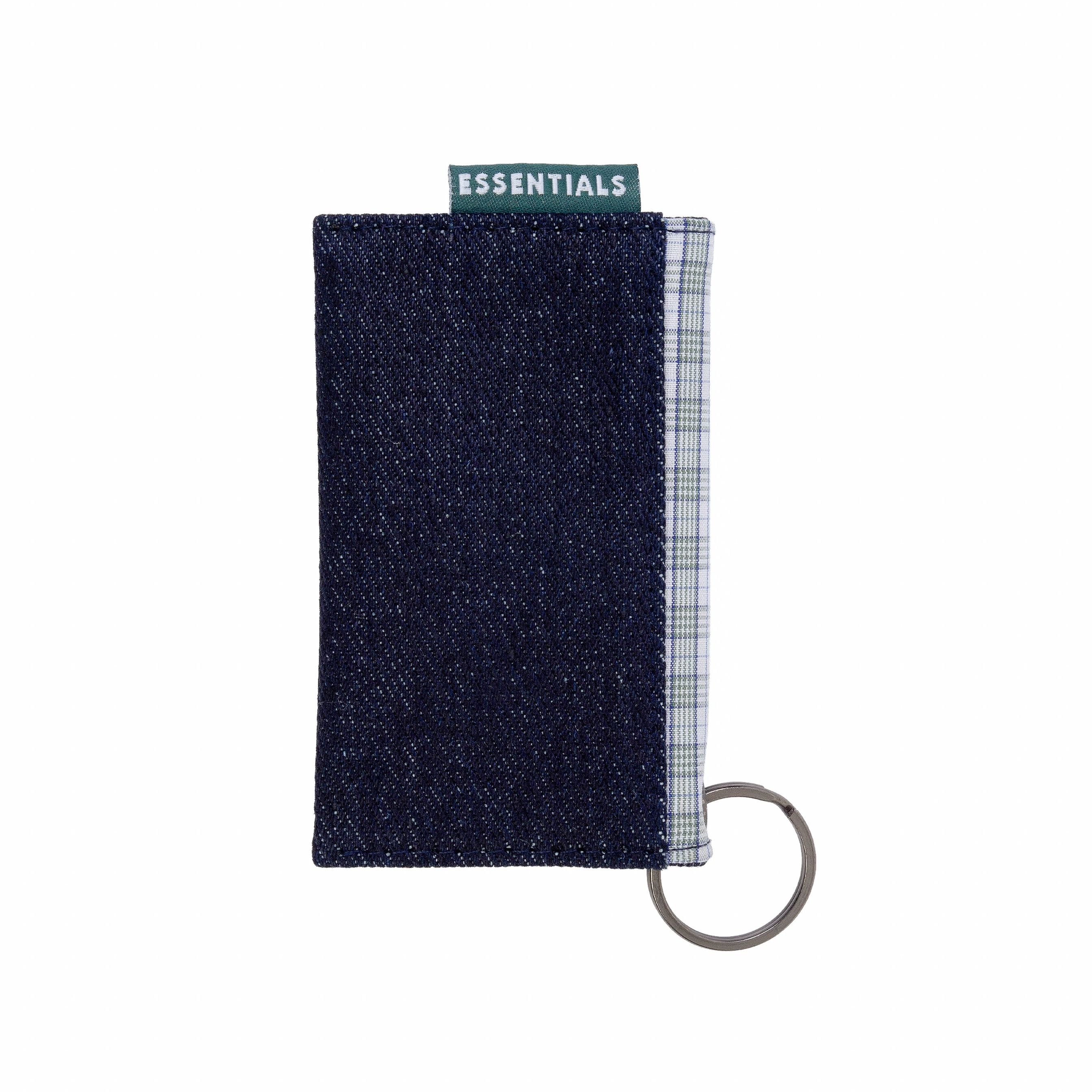Denim Plaid Card and Key Holder