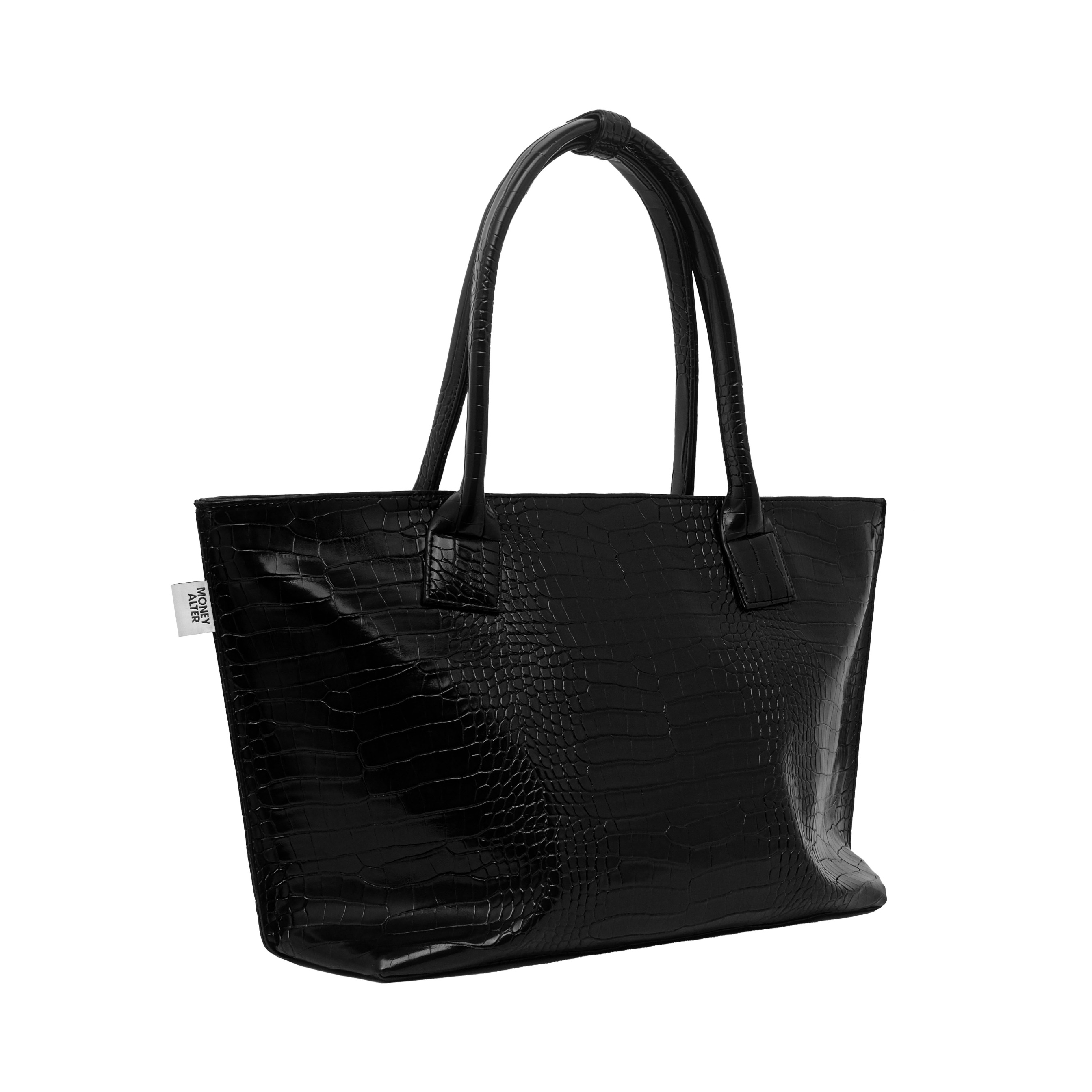 Croco Leather Totebag Black