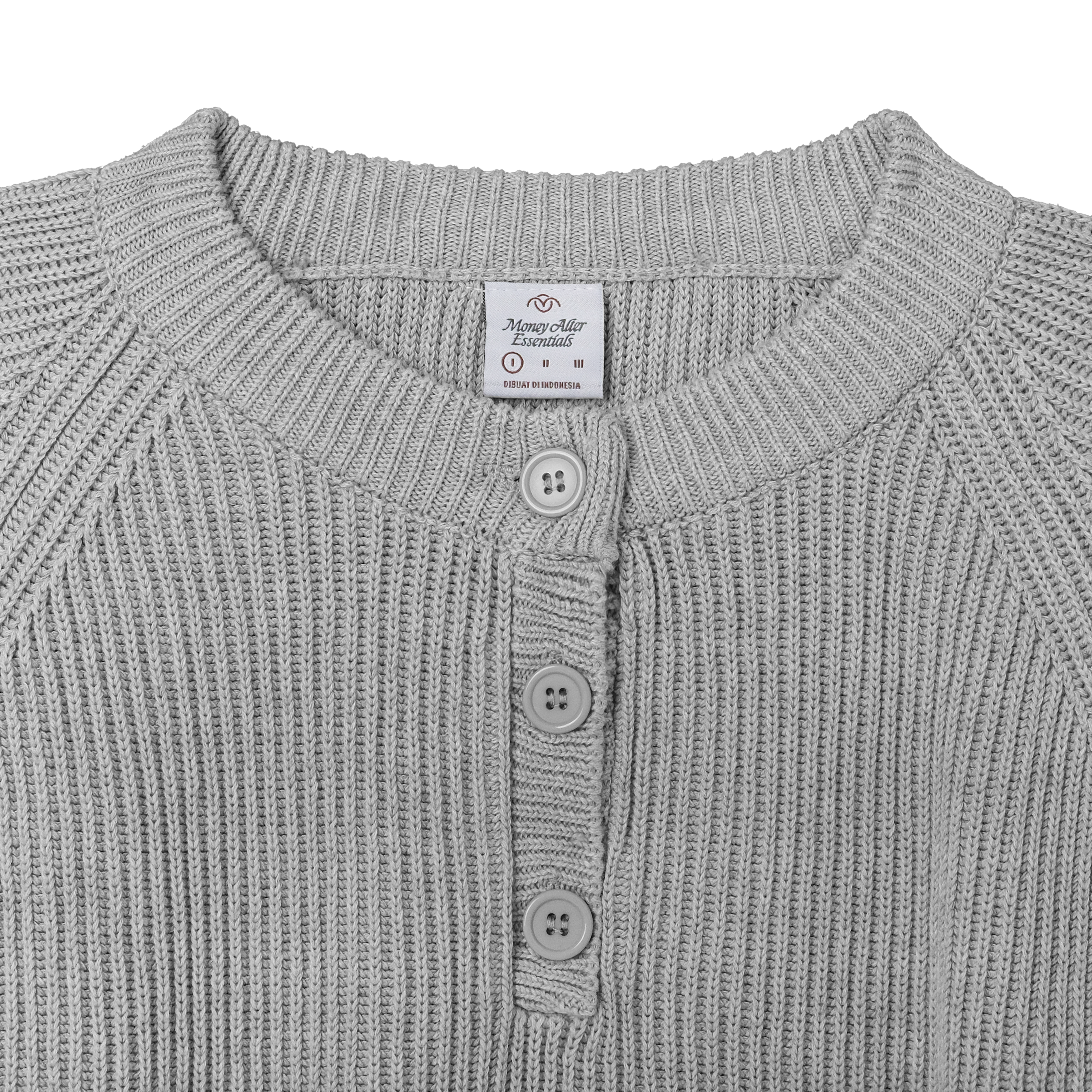 Henley Knit Light Grey
