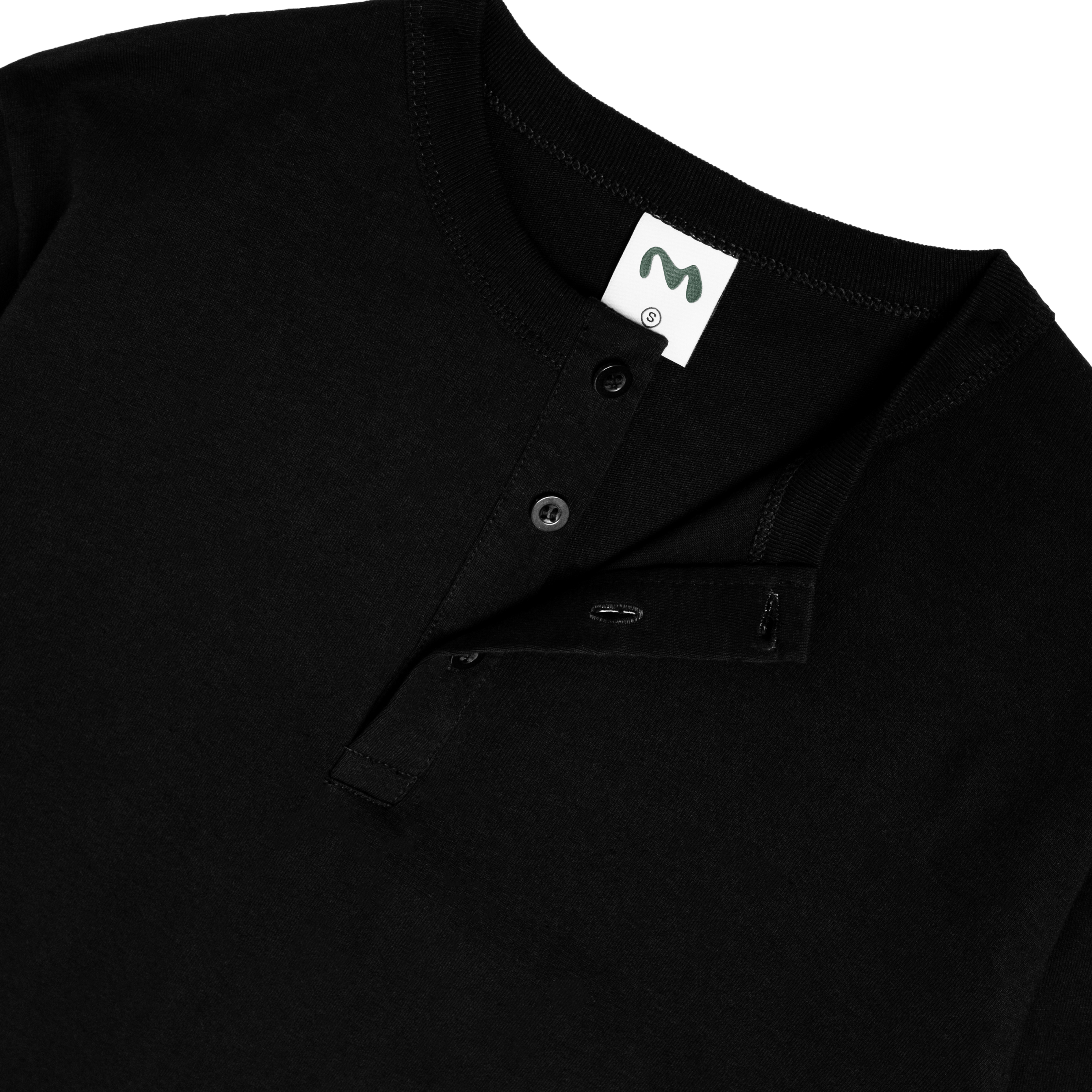 Henley Fitted Long Sleeve Tee Black