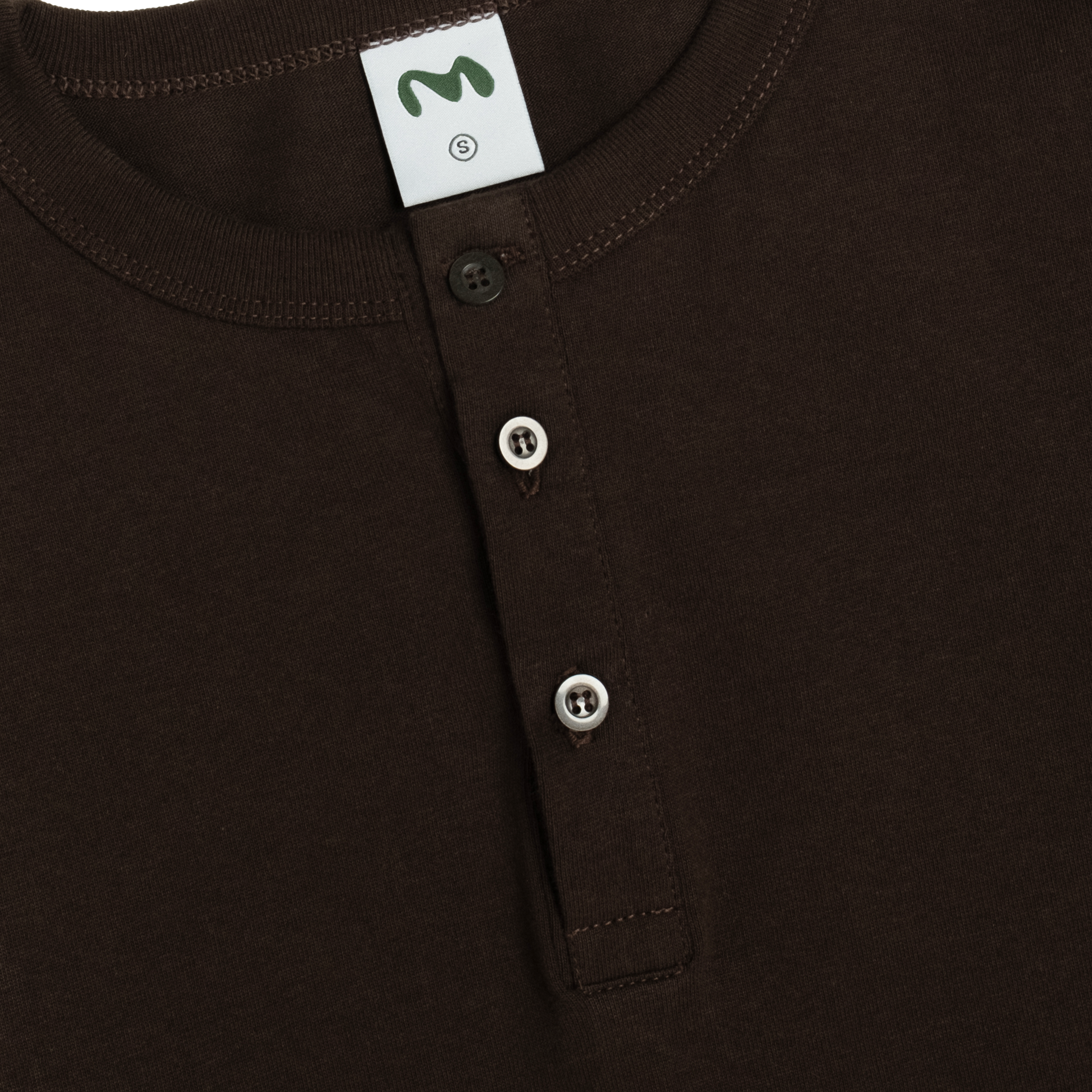 Henley Fitted Long Sleeve Tee Brown