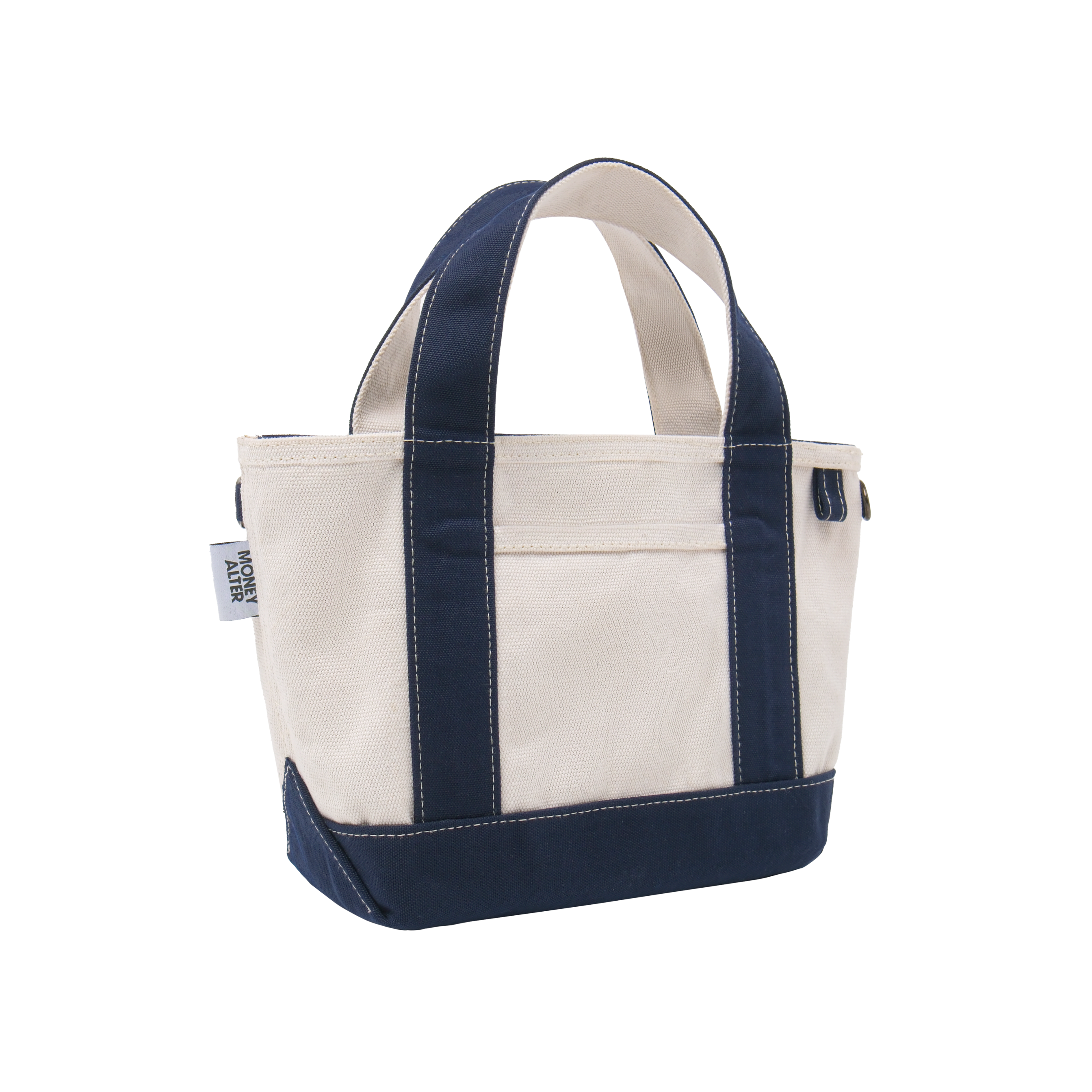 Heavy Canvas Bag Small Size Natural and Navy